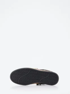 4B12 – Sneaker aus Veloursleder und Glitzertextil Schwarz