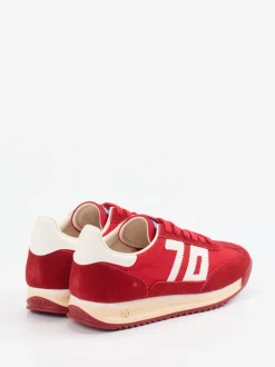 Back 70 – Retro-Runners aus Nylon und Veloursleder rot