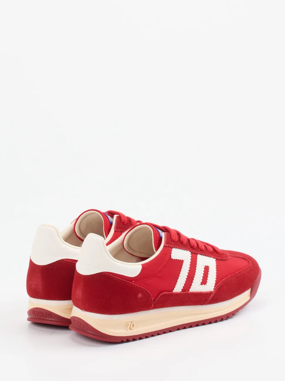 Back 70 – Retro-Runners aus Nylon und Veloursleder rot