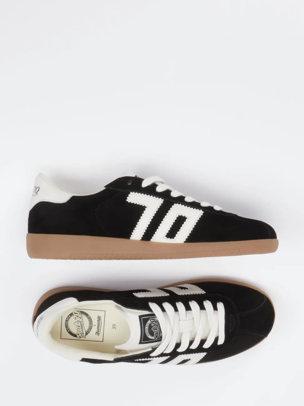 Back 70 – Retro-Sneaker aus Kalbleder schwarz