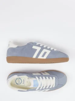 Back 70 – Retro-Sneaker aus Kalbleder in Taubenblau