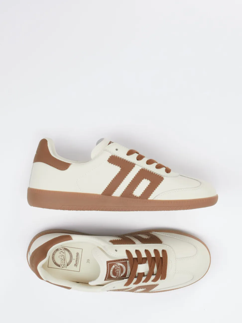 Back 70 – Retro-Sneaker aus Kalbleder in Beige