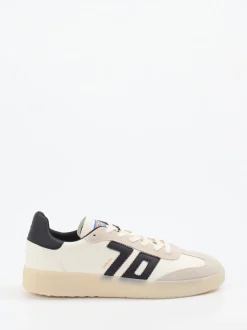 Back 70 – Retro-Sneaker aus Leder und Textil cremeweiß