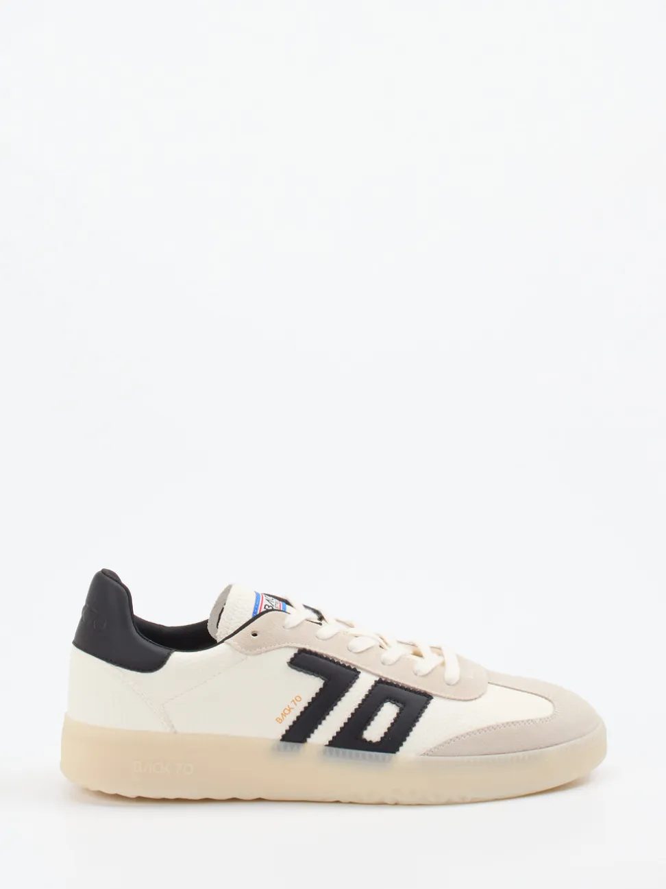 Back 70 – Retro-Sneaker aus Leder und Textil cremeweiß