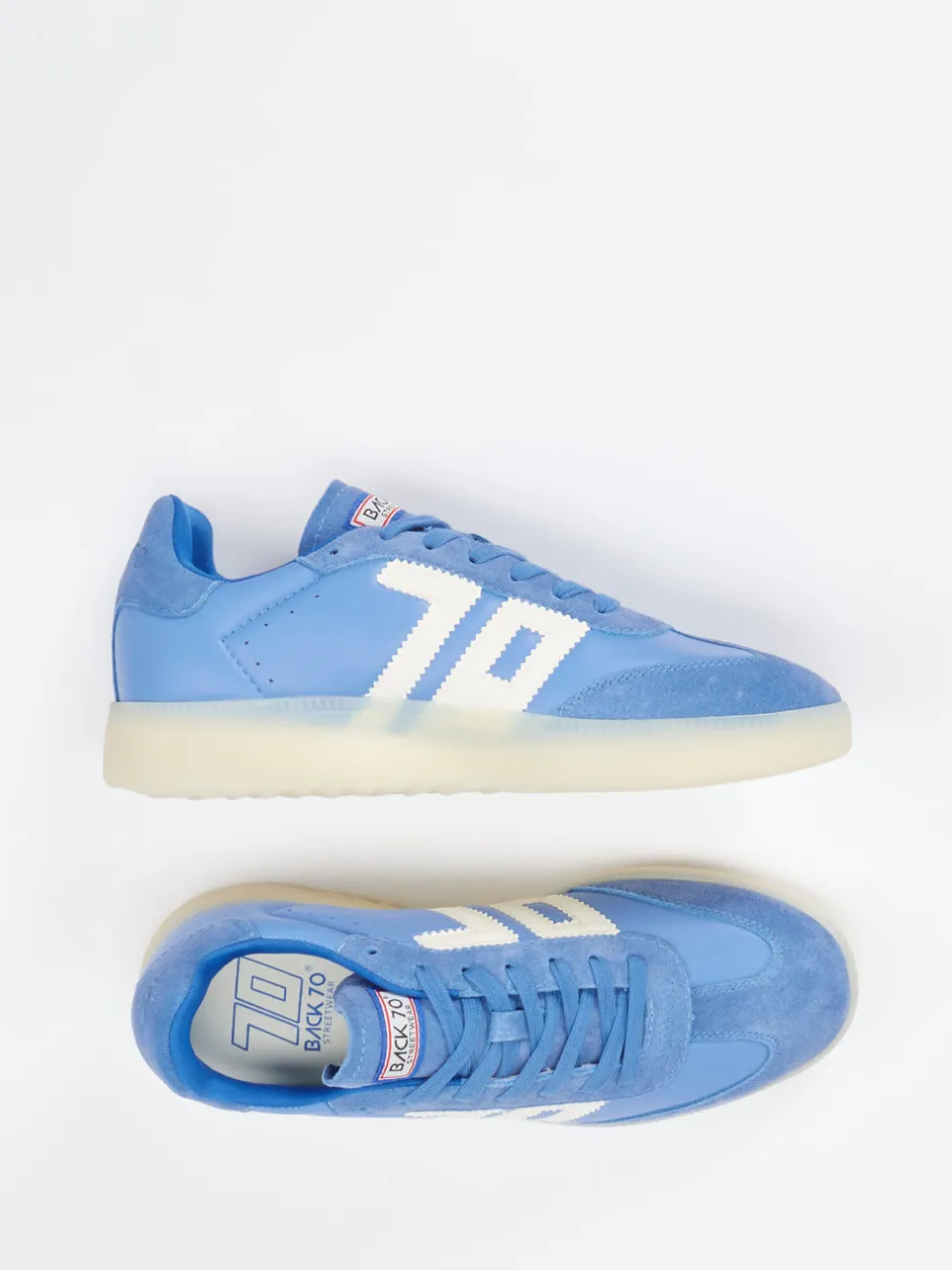 Back 70 – Retro-Sneaker aus Lammleder Himmelblau