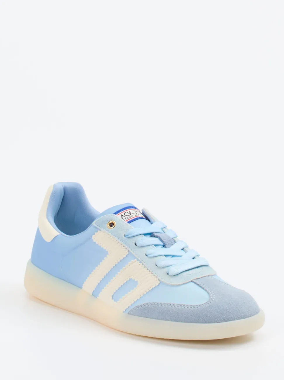 Back 70 – Retro-Sneaker aus Nylon und Wildleder hellblau