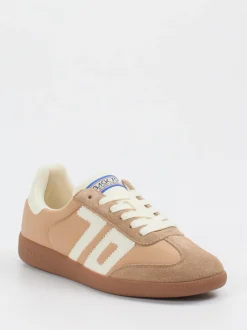 Back 70 – Retro-Sneaker aus Textil und Veloursleder beige