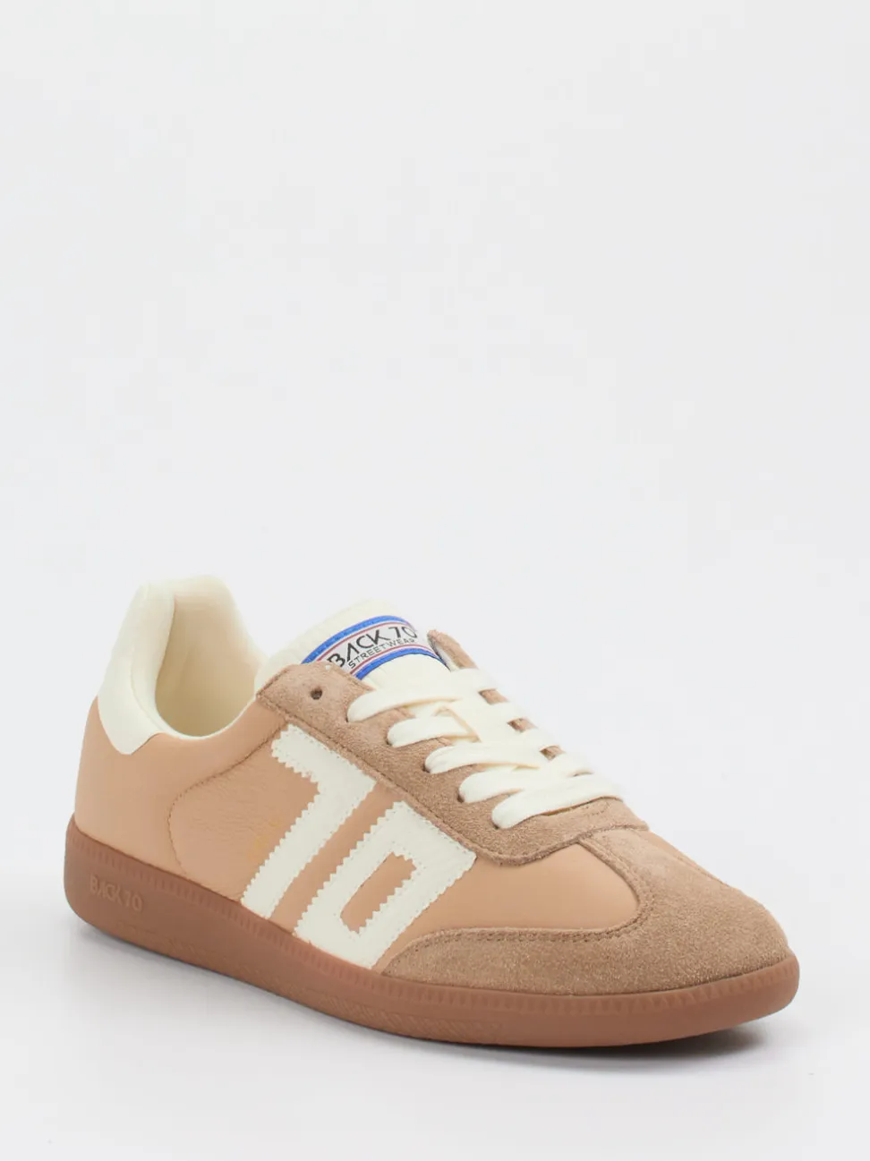Back 70 – Retro-Sneaker aus Textil und Veloursleder beige