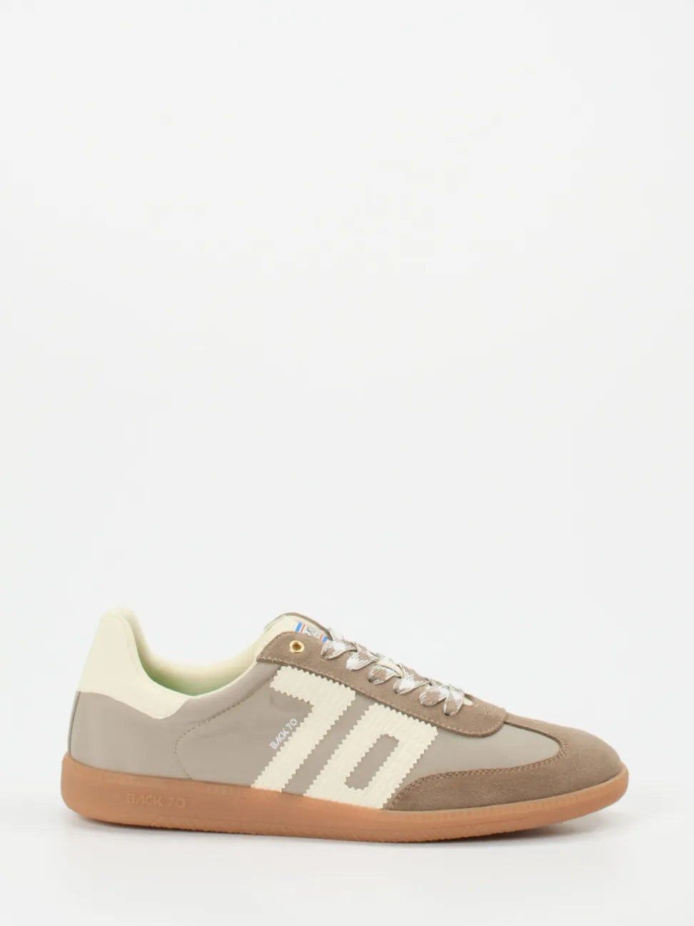 Back 70 – Retro-Sneaker aus Veloursleder in Taupe