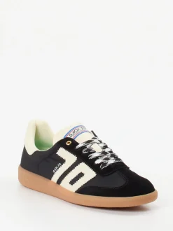Back 70 – Retro-Sneaker aus Velour und Textil schwarz