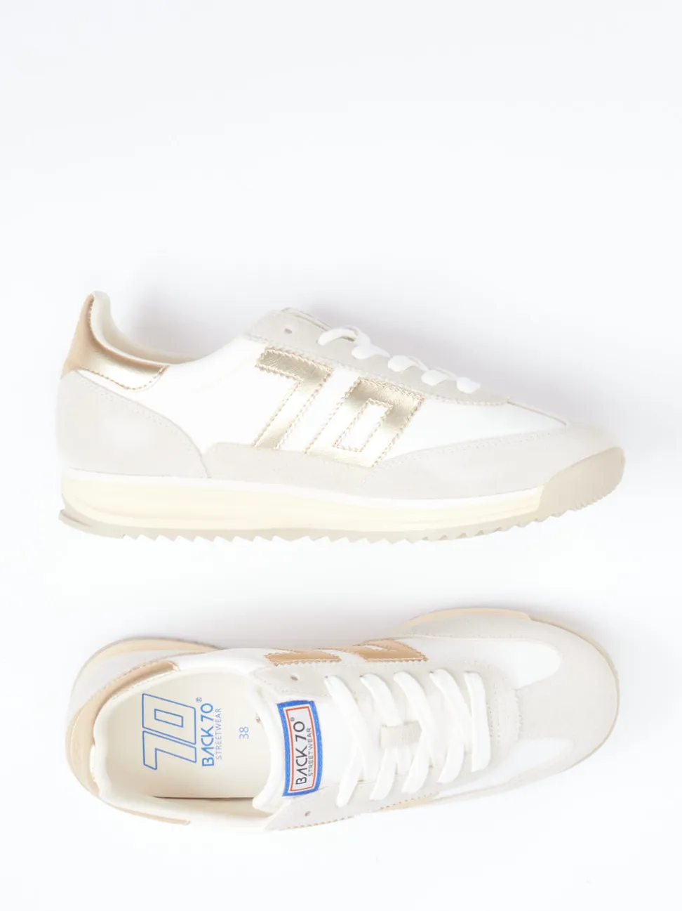 Back 70 – Retro-Sneaker aus Veloursleder Beige