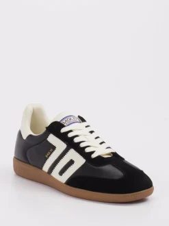 Back 70 – Retro-Sneaker aus Velour/Leder Schwarz