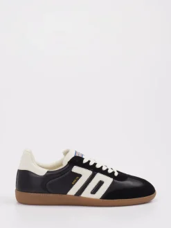 Back 70 – Retro-Sneaker aus Velour/Leder Schwarz