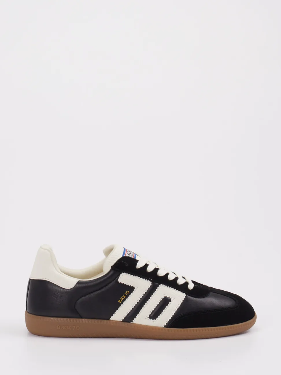 Back 70 – Retro-Sneaker aus Velour/Leder Schwarz