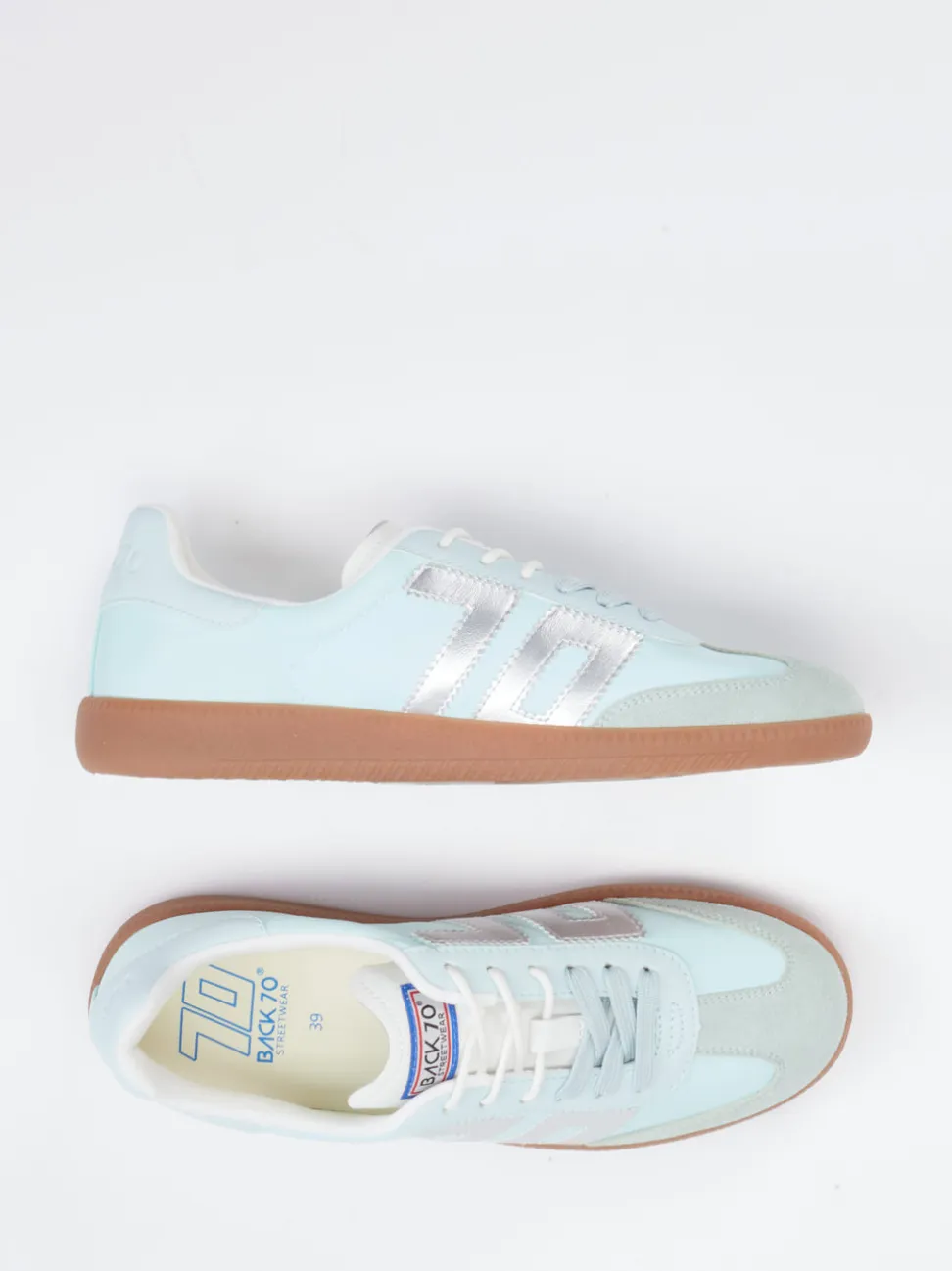 Back 70 – Retro-Sneaker aus Veloursleder Pastellmint