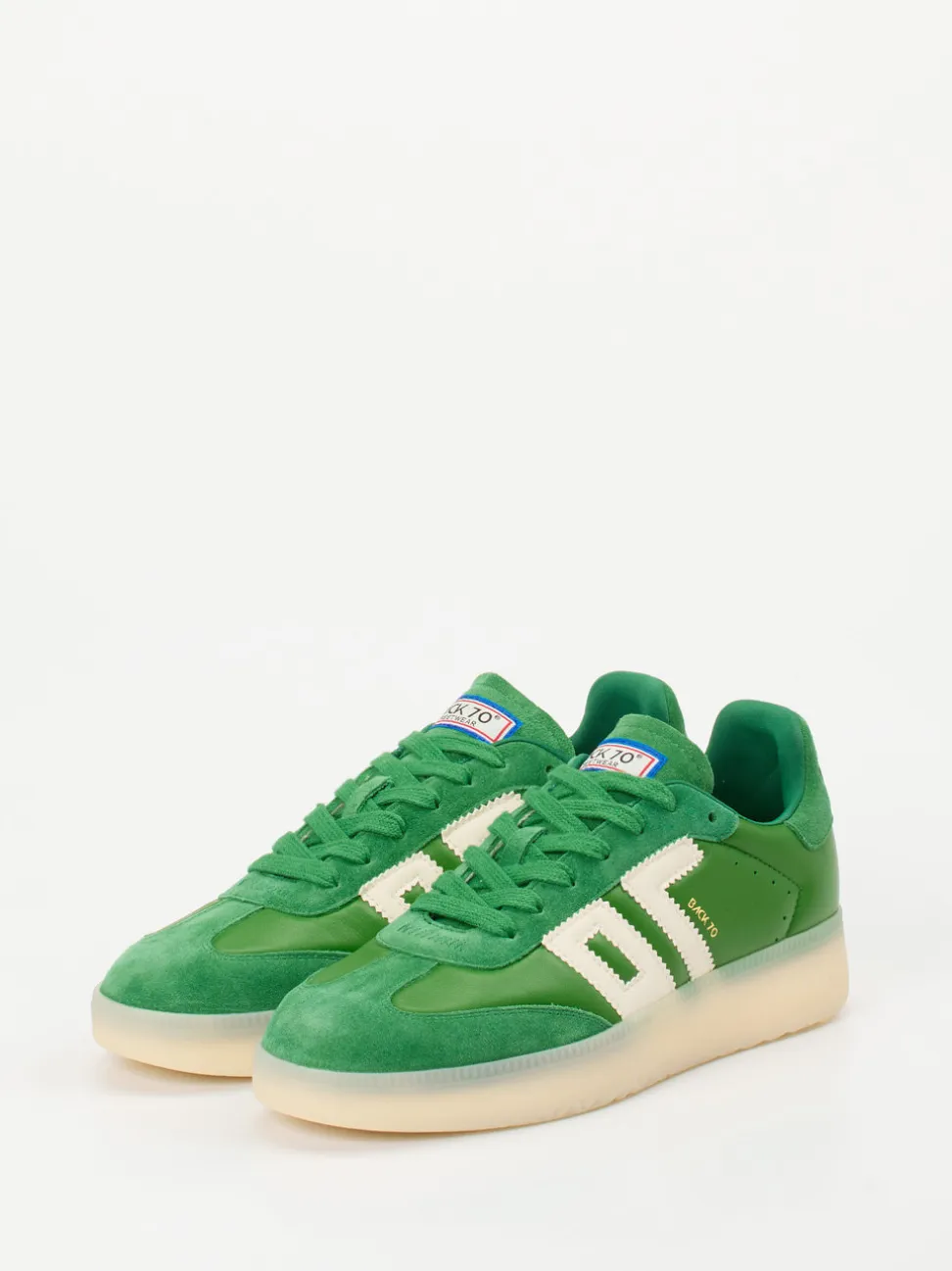 Back 70 – Retro-Sneaker aus Velours- und Glattleder grün