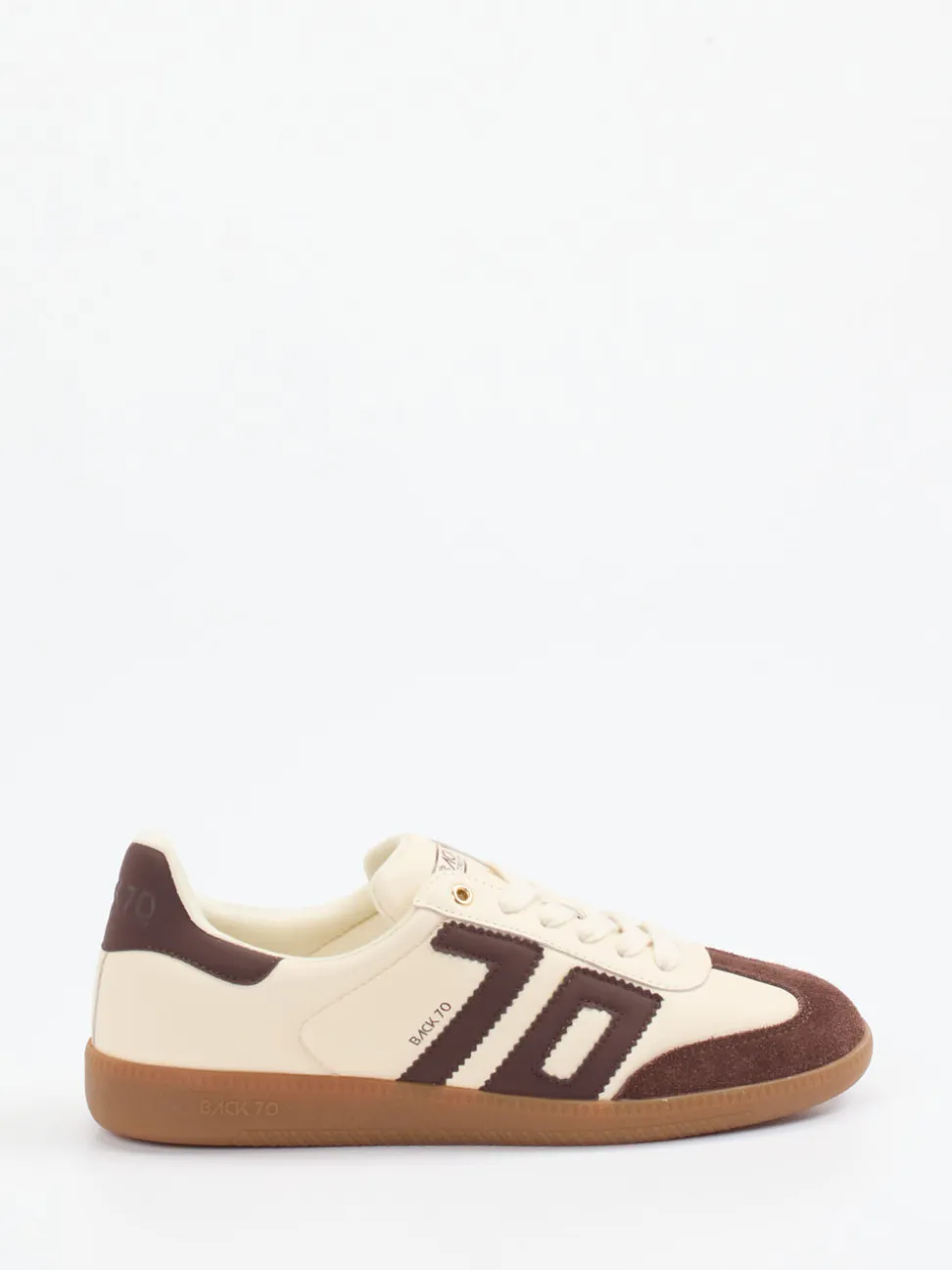 Back 70 – Retro-Sneaker aus Velour/Leder cremefarben