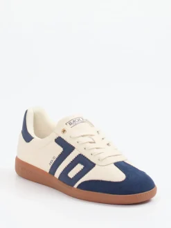 Back 70 – Retro-Sneaker aus Velour/Leder cremeweiß
