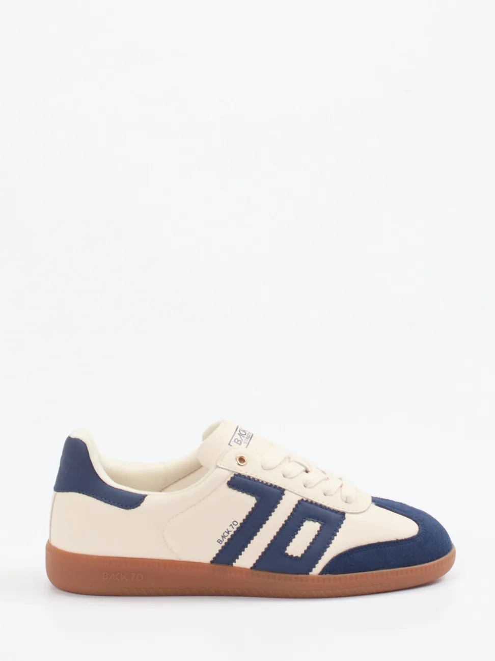 Back 70 – Retro-Sneaker aus Velour/Leder cremeweiß