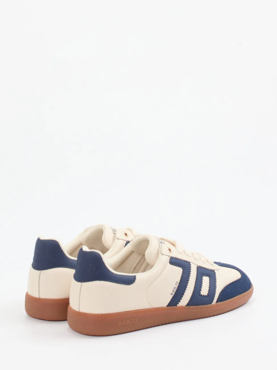 Back 70 – Retro-Sneaker aus Velour/Leder cremeweiß