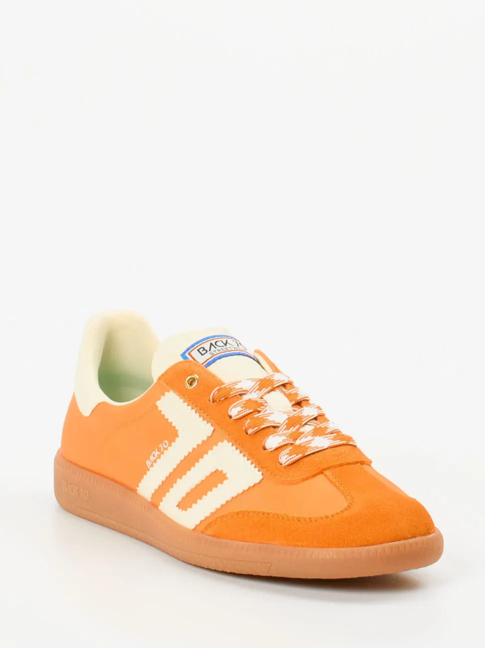 Back 70 – Retro-Sneaker aus Velour/Textil Orange