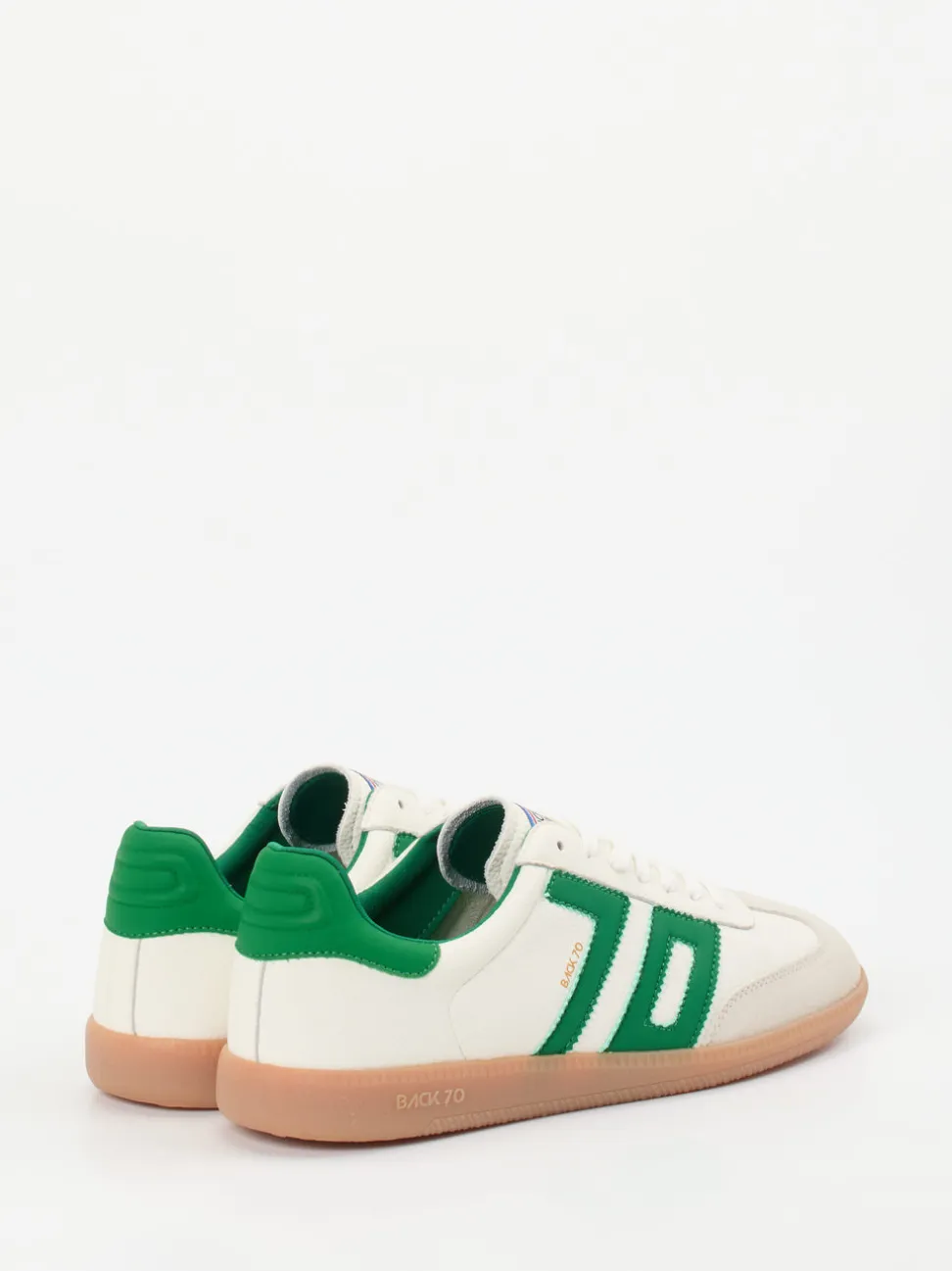 Back 70 – Sneaker aus Kalbleder in Offwhite-Grün