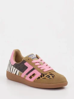Back 70 – Sneaker aus Leder mit Animalprint-Details