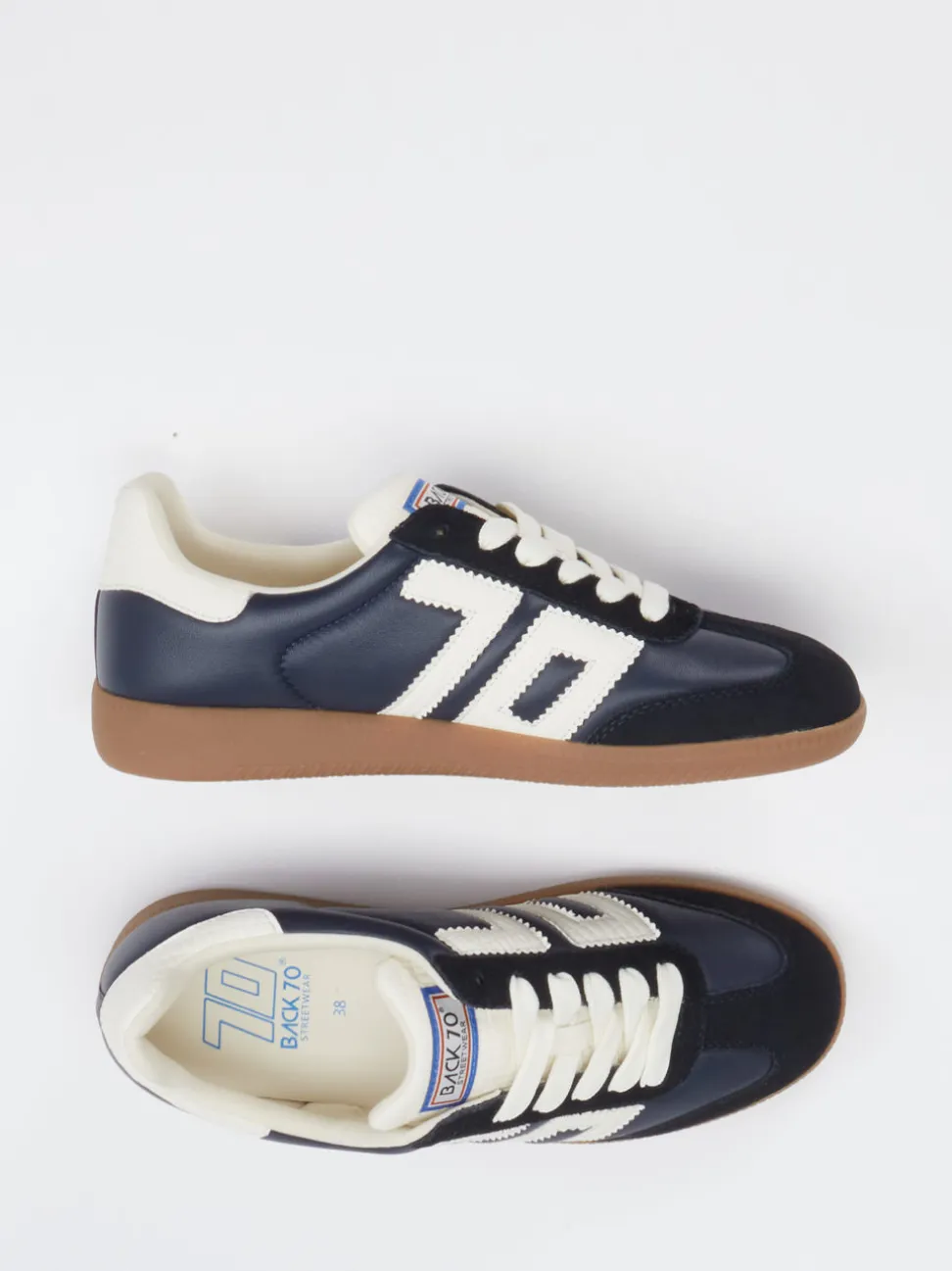 Back 70 – Sneaker aus Velours- und Glattleder dunkelblau
