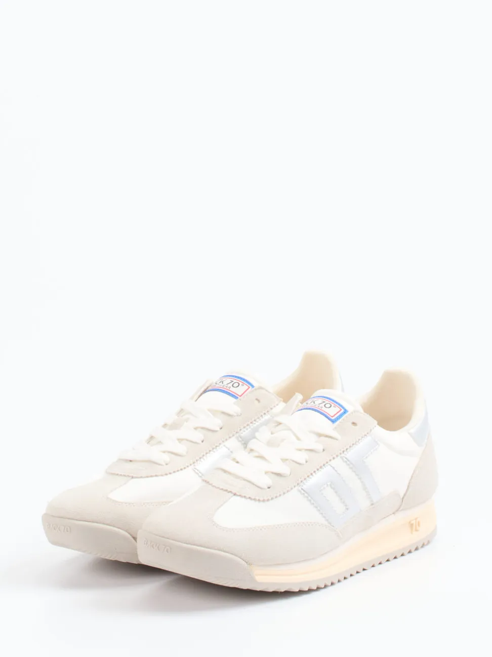 Back 70 – Sneaker aus Veloursleder und Textil Weiß