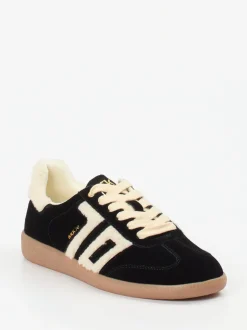 Back 70 – Sneaker aus Velour/Textil in Schwarz