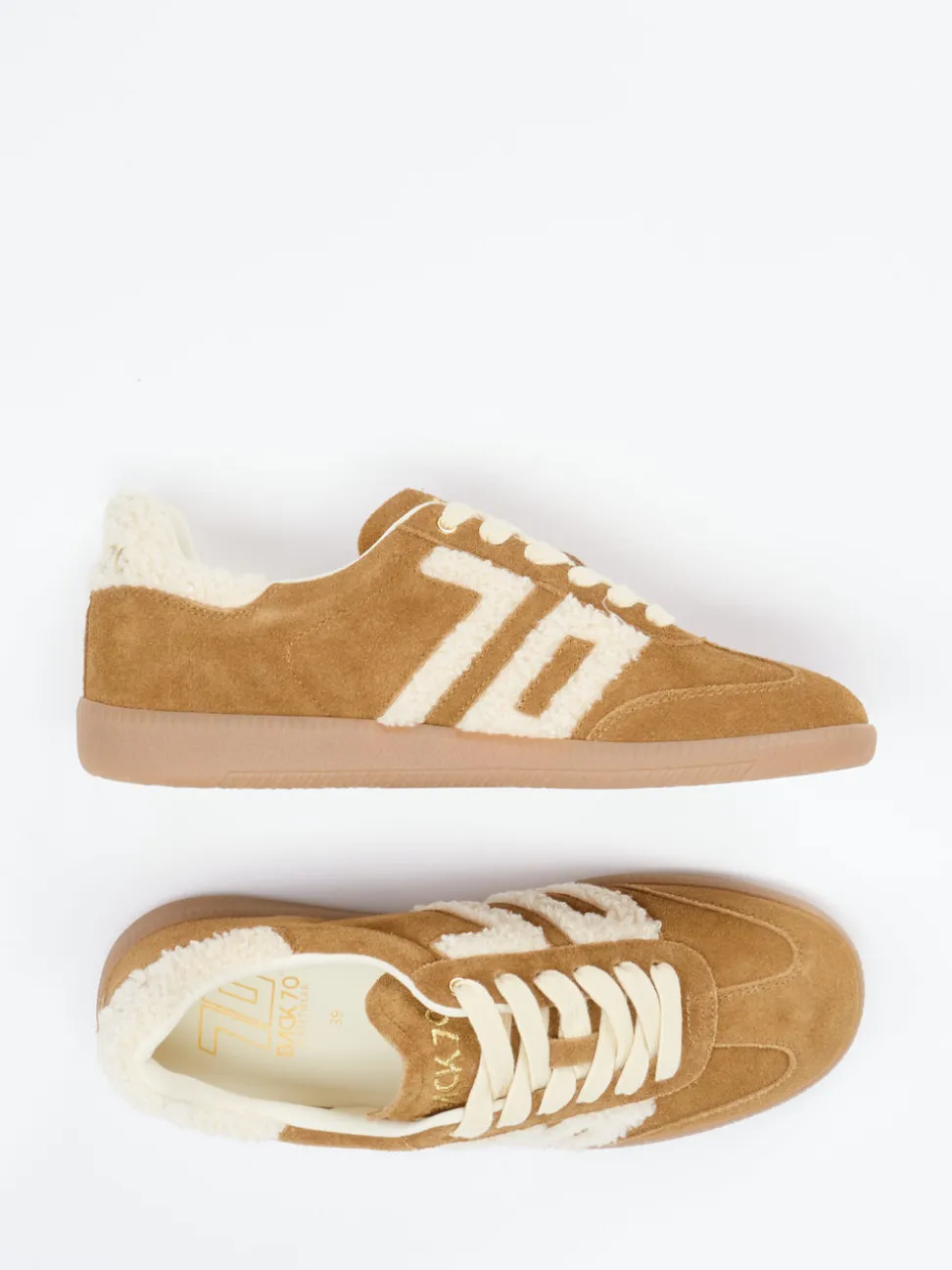 Back 70 – Sneaker aus Veloursleder karamellbraun