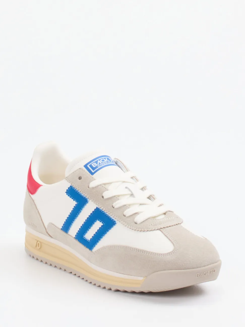 Back 70 – Sneaker aus Veloursleder und Glattleder Offwhite