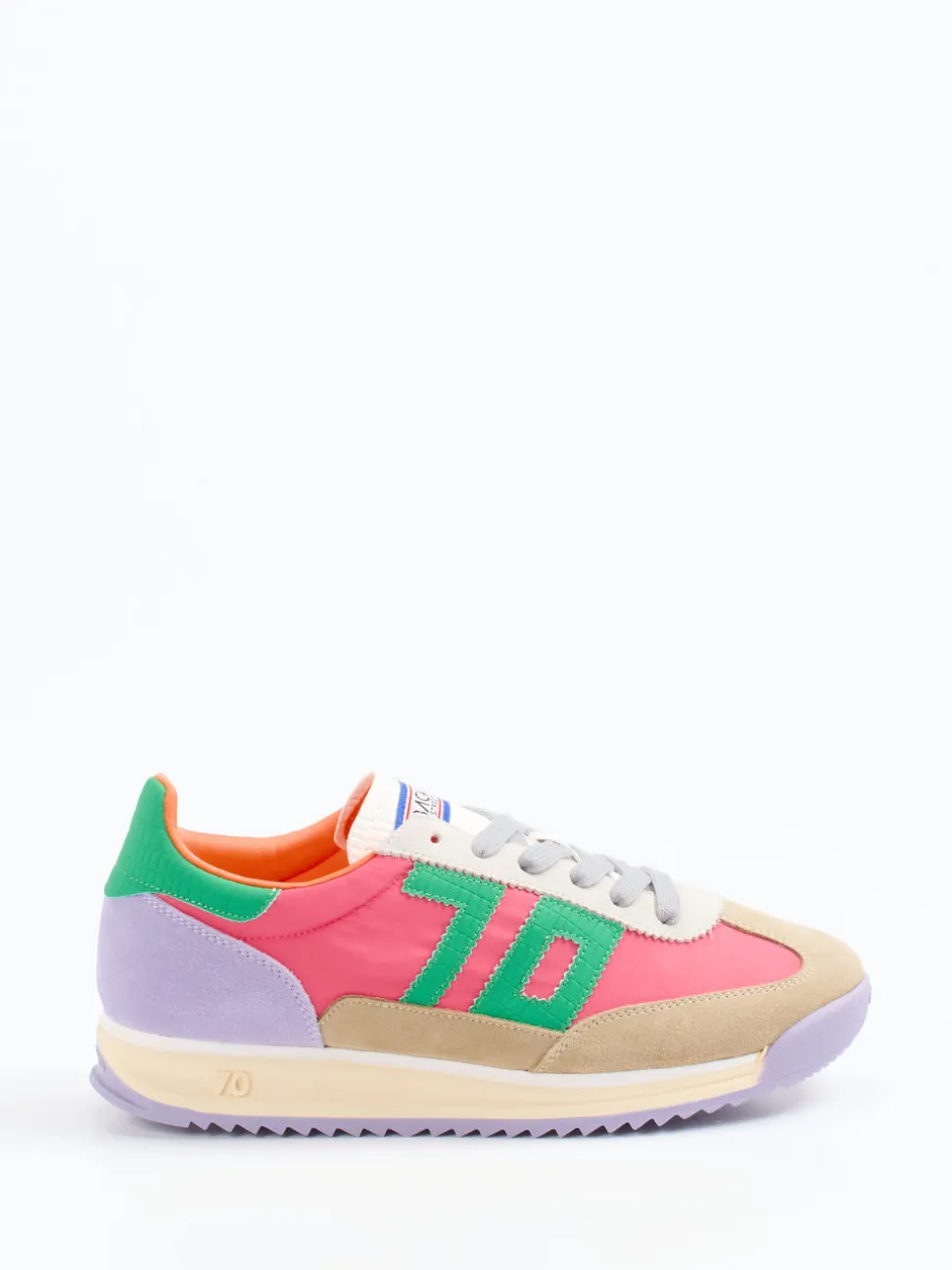 Back 70 – Sneaker aus Veloursleder und Nylon Korallrosa