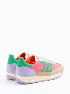Back 70 – Sneaker aus Veloursleder und Nylon Korallrosa