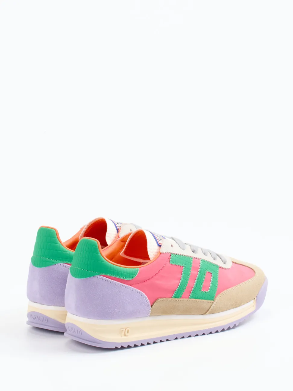 Back 70 – Sneaker aus Veloursleder und Nylon Korallrosa