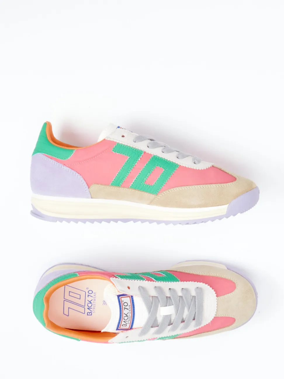 Back 70 – Sneaker aus Veloursleder und Nylon Korallrosa