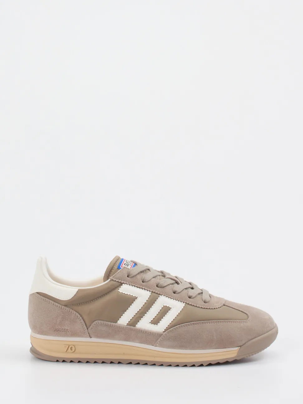 Back 70 – Sneaker aus Veloursleder und Nylon taupe