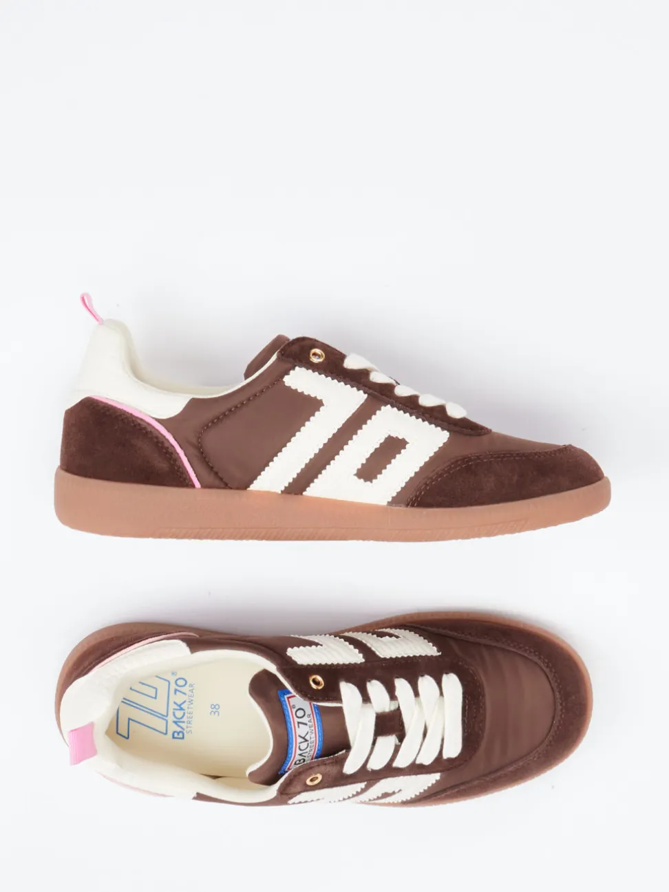 Back 70 – Sneaker aus Veloursleder und Textil braun