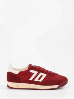 Back 70 – Sneaker aus Velour/Textil in Weinrot