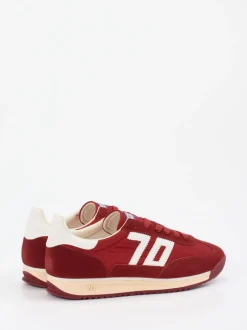 Back 70 – Sneaker aus Velour/Textil in Weinrot