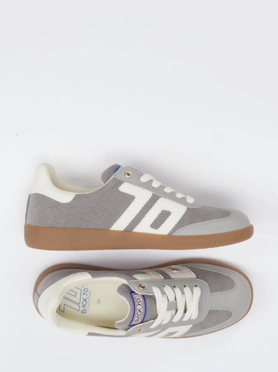 Back 70 – Sneaker aus Velour und Textil grau