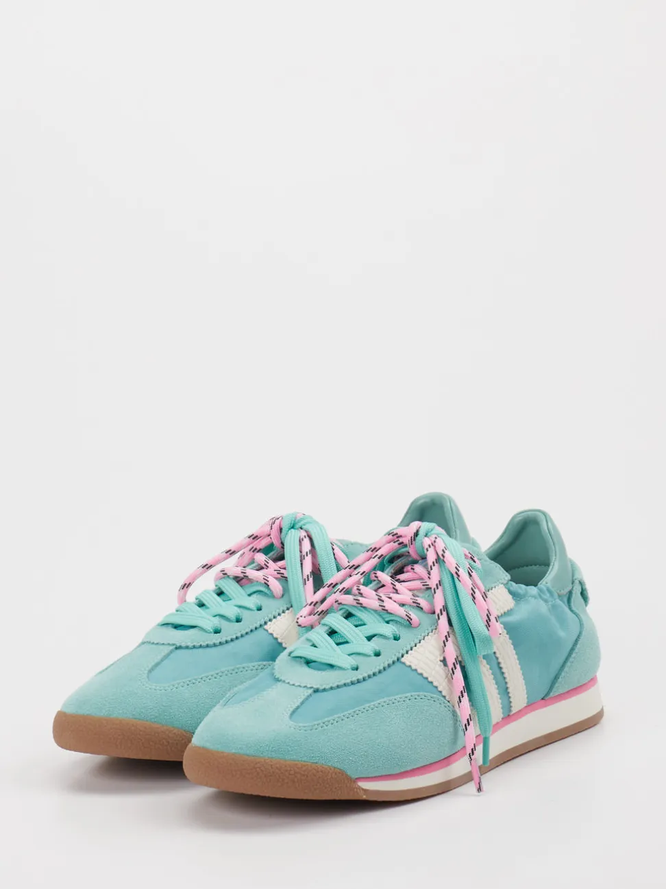 Back 70 – Sneaker aus Velour/Textil in Türkisgrün