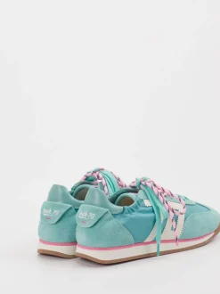 Back 70 – Sneaker aus Velour/Textil in Türkisgrün