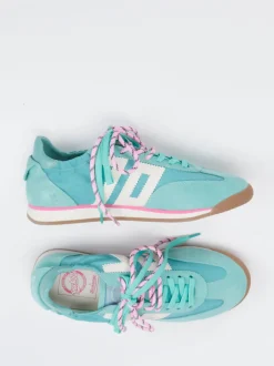 Back 70 – Sneaker aus Velour/Textil in Türkisgrün