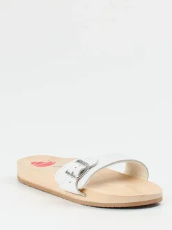Berkemann – Holz-Pantolette aus Kalbleder weiß