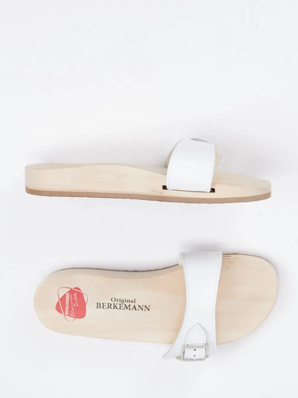 Berkemann – Holz-Pantolette aus Kalbleder weiß