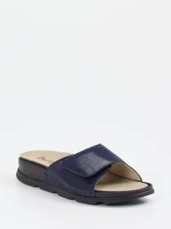 Berkemann – Komfort-Pantolette aus geprägtem Leder Blau