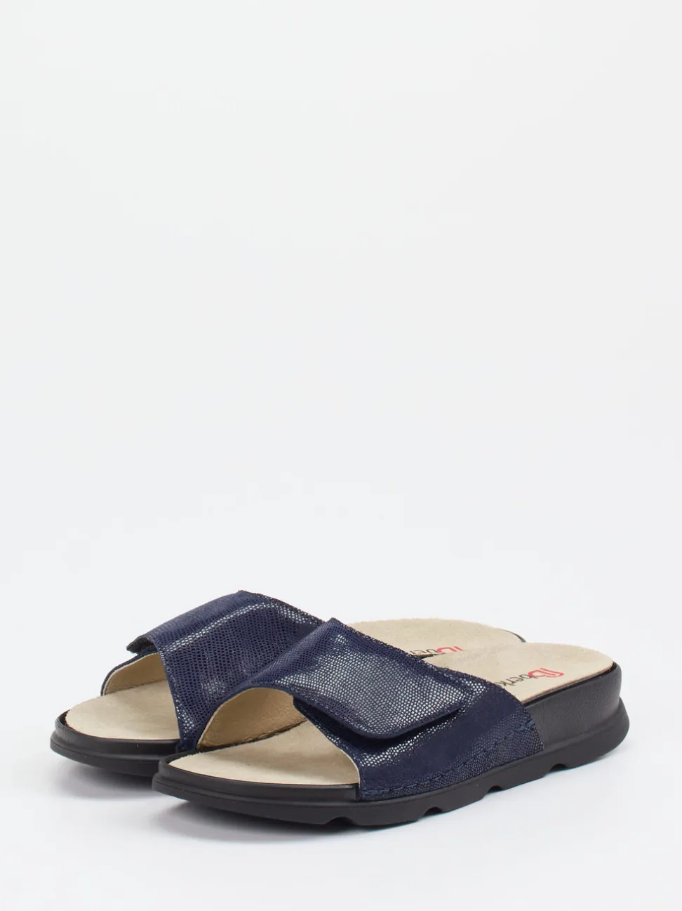 Berkemann – Komfort-Pantolette aus geprägtem Leder Blau