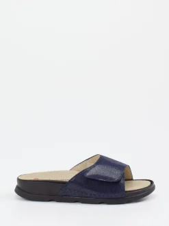 Berkemann – Komfort-Pantolette aus geprägtem Leder Blau