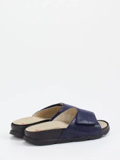 Berkemann – Komfort-Pantolette aus geprägtem Leder Blau